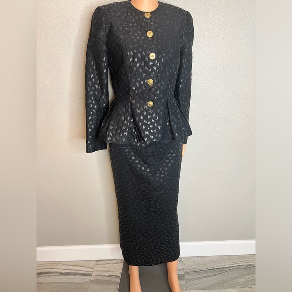 Gianni Versace Vintage couture black blazer & long skirt IT40 US size 4. 2 items - Picture 6 of 13
